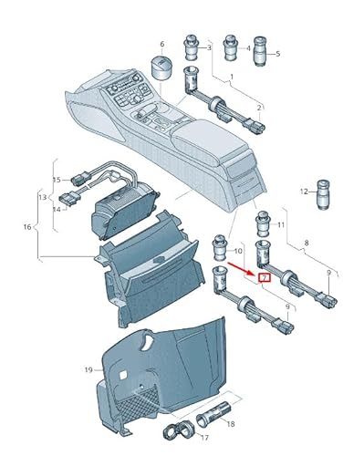 Passend für Audi A8 4H Handschuhfach Zigarettenanzünder Deckel 4H0919303A Original von gtvtrading