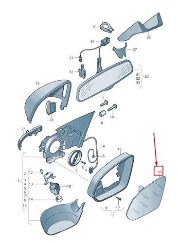 Passend für Audi A8 4H Türspiegelglas Vorne Rechts 4H0857536G Original von gtvtrading