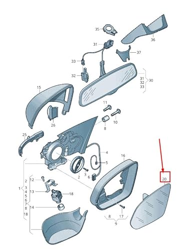 Passend für Audi A8 4H Türspiegelglas Vorne Rechts 4H0857536H Original von gtvtrading