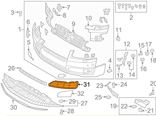 Passend für Audi A8 D4 Nebelscheinwerfergrill außen links 4H0807679Aat94 2014 Original von gtvtrading