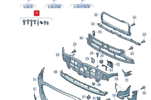 Passend für Audi E-Tron Sportback Stoßfänger Befestigungsteil Satz 4Ke098623 Original von gtvtrading