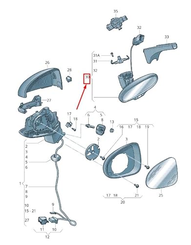Passend für Audi Q2 Ga Innenspiegel 8S0857511Bep5 8S0857511B Ep5 Original von gtvtrading