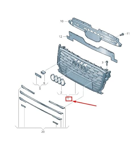 Passend für Audi Q2 Ga Kühlergrill 81A853651Drn4 81A853651D Rn4 Original von gtvtrading