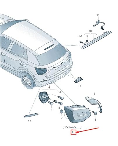 Passend für Audi Q2 Ga Rückleuchte Hinten Links 81A945069C Original von gtvtrading