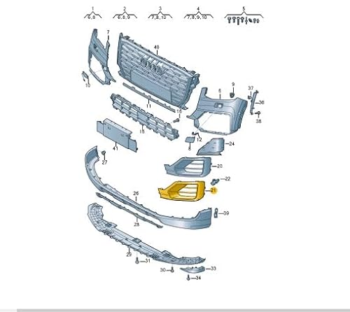 Passend für Audi Q2 Kühlergrill Stoßstange Vorne Rechts 81A807672Cx7L Original von gtvtrading