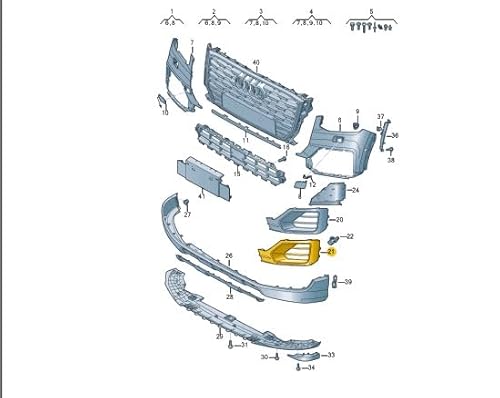 Passend für Audi Q2 Stoßstangengrill vorne links 81A807671Enrz Original von gtvtrading