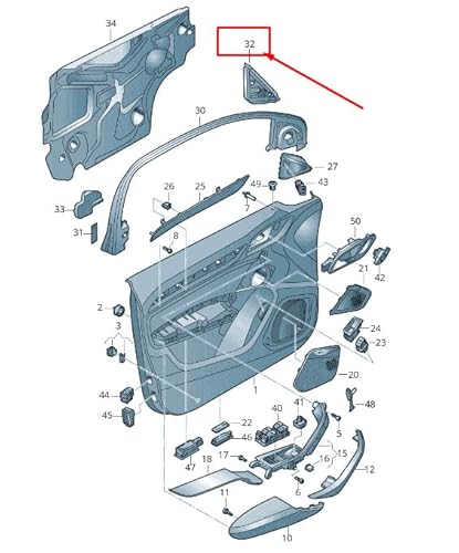 Passend für Audi Q3 8U Außenspiegel Isolator Vorne Links 8U0867367 Original von gtvtrading