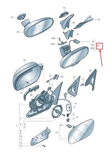 Passend für Audi Q3 8U Innenspiegel Rückspiegel 8V0857511B Ep5 8V0857511Bep5 Original von gtvtrading