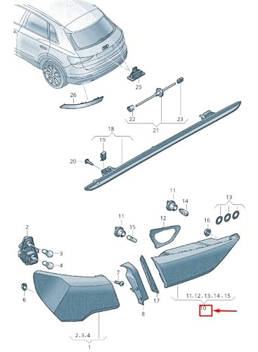 Passend für Audi Q3 F3 Heckklappe Rücklicht Hinten Links 83A945075A Original von gtvtrading