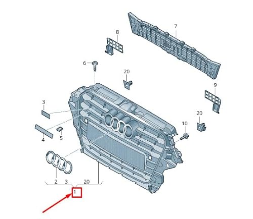 Passend für Audi Q5 8R Kühlergrill 8R0853651Al T94 8R0853651Alt94 Original von gtvtrading