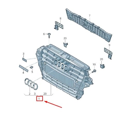 Passend für Audi Q5 8R Kühlergrill 8R0853651Ar T94 8R0853651Art94 Original von gtvtrading