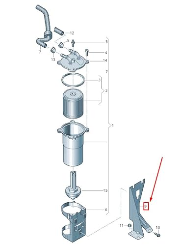 Passend für Audi Q5 Fy Halteblech Kraftstofffilter 8W0127411D Original von gtvtrading