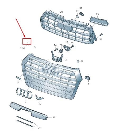 Passend für Audi Q5 Fy Kühlergrill 80A853651Hrp5 80A853651H Rp5 Original von gtvtrading