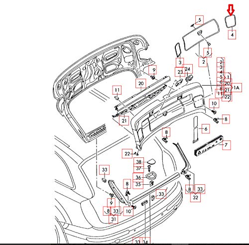 Passend für Audi Q7 4L Heckklappenleuchte Nebelscheinwerferabdeckung hinten rechts 4L08676584Pk 2015 Original von gtvtrading