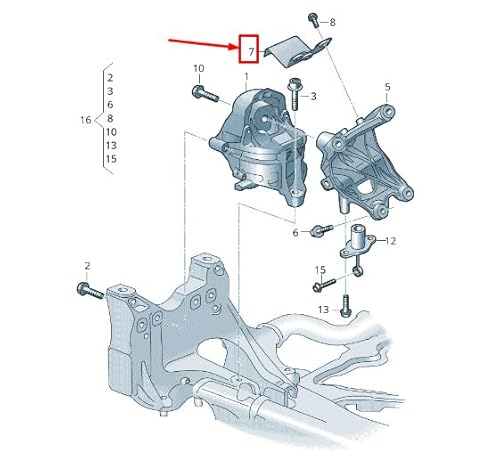 Passend für Audi Q7 4M Gummi Metall Lager Abdeckplatte Rechts 4M0199388C Original von gtvtrading