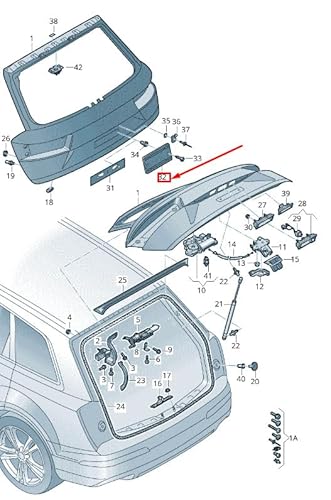 Passend für Audi Q7 4M Kennzeichenhalter hinten 4M0827113A9B9 4M0827113A 9B9 Original von gtvtrading