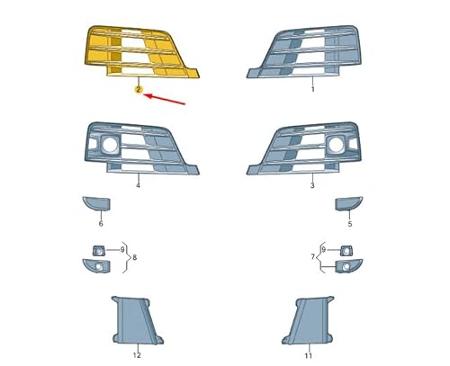 Passend für Audi Q7 4M Luftleitgitter Stoßstange Vorne Rechts 4M0807682Fgxf Original von gtvtrading