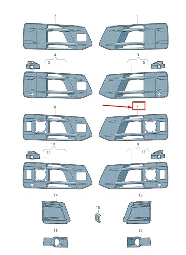 Passend für Audi Q7 4M Stoßfänger Luftleitgitter Vorne Links 4M0807681Refa Original von gtvtrading