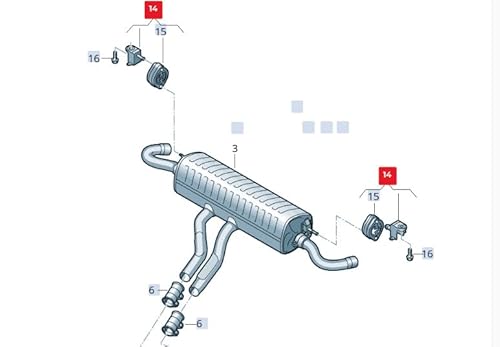 Passend für Audi Q8 4Mn Auspuff Schalldämpfer Halterung 4M4253144C Original von gtvtrading
