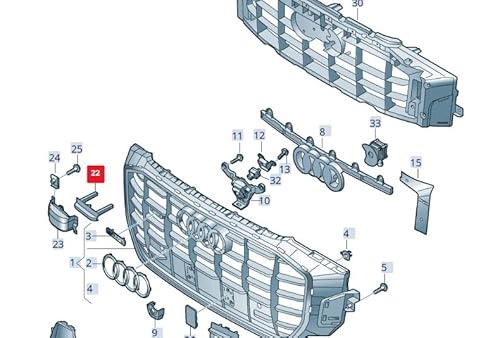 Passend für Audi Q8 4Mn Kühlergrill Abdeckung Vorne Rechts 4M8853294Rn4 Original von gtvtrading