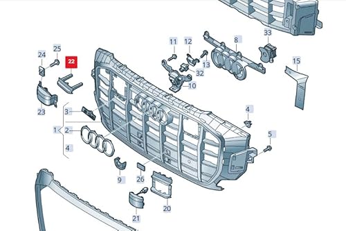 Passend für Audi Q8 4Mn Kühlergrillverkleidung vorne rechts 4M8853294Bru6 Original von gtvtrading