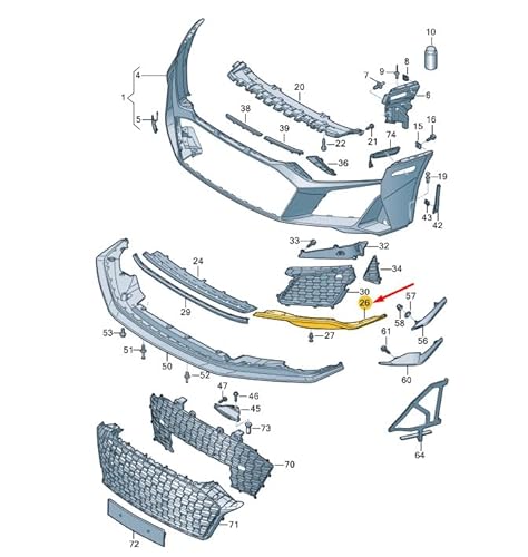 Passend für Audi R8 42 Frontstoßstange Links Spoiler 4S0807513Gru Original von gtvtrading