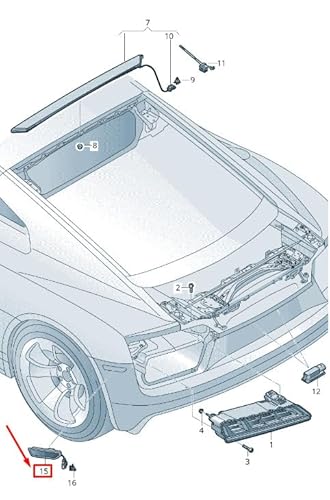 Passend für Audi R8 4S Stoßfänger Seitenmarkierungsleuchte Hinten Links 4S0945127B Original von gtvtrading