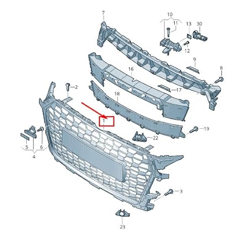 Passend für Audi TT FV Kühlergrill 8S0853651Hrn4 8S0853651H Rn4 Original von gtvtrading