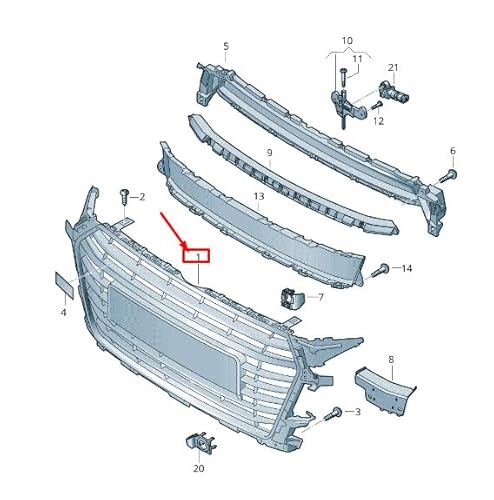 Passend für Audi TT FV Kühlergrill Frontgrill 8S0853651G Cka 8S0853651Gcka Original von gtvtrading