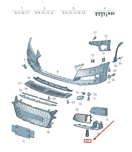 Passend für Audi TT FV Stoßstangengitter vorne links 8S0807925 Original von gtvtrading