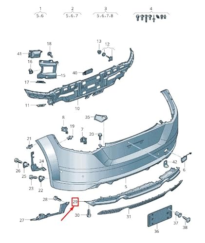 Passend für Audi Tt Fv Heckstoßstange Unterer Spoiler 8S0807521A Y9B 8S0807521Ay9B Original von gtvtrading