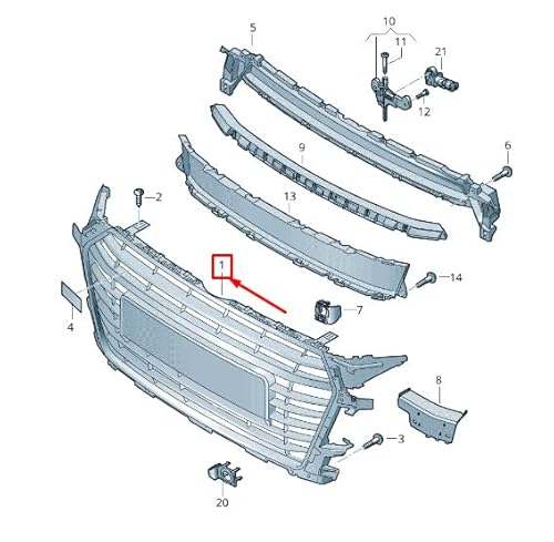 Passend für Audi Tt Fv Kühlergrill Vorne 8S0853651D Vmz 8S0853651Dvmz Original von gtvtrading