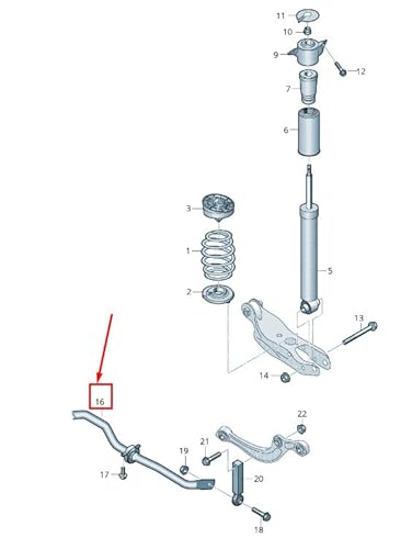 Passend für Audi Tt Fv Stabilisator Hinten 8W0511305Af Original von gtvtrading