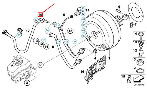 Passend für BMW 1 E81 Bremskraftverstärker Unterdruckleitung Unterdruckleitung 11667549697 Original von gtvtrading