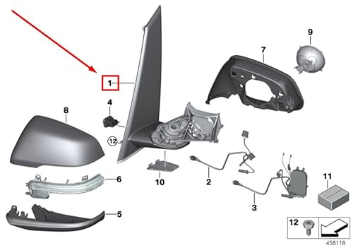 Passend für BMW 2 Active Tourer F45 Außenspiegel Vorne Rechts 7415794 51167415794 Original von gtvtrading