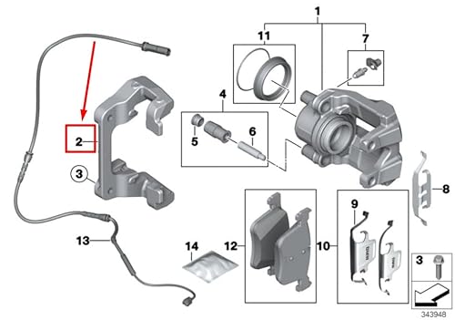 Passend für BMW 2 Coupe F22 Bremssattel Führungshülsensatz 6850971 34116850971 Original von gtvtrading