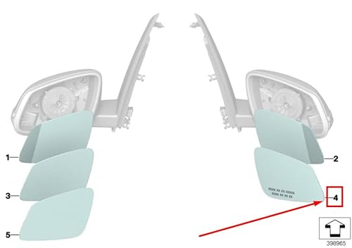 Passend für BMW 2 F45 Türspiegelglas Vorne Rechts 51167377972 7377972 Original von gtvtrading