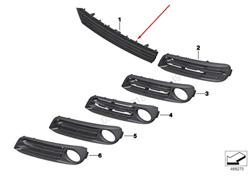 Passend für BMW 5 F10 Frontstoßstange Unterer Kühlergrill Acc 51117331725 7331725 2015 Original von gtvtrading