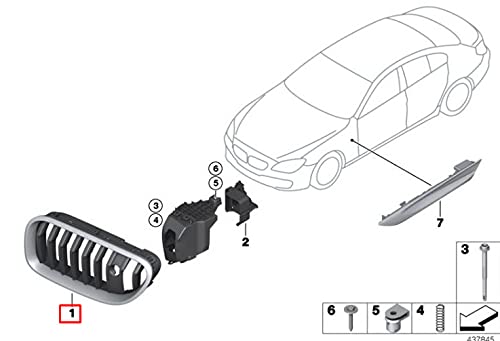 Passend für BMW 6 Cabrio F12 Frontstoßstange Links Kühlergrill 51137370389 Original von gtvtrading