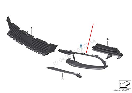 Passend für BMW 6 F06 Frontstoßstangengrill links Zierleiste 51117362701 2016 Original von gtvtrading