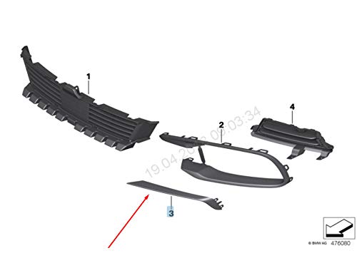 Passend für BMW 6 F06 Kühlergrill für Stoßstange vorne links Zierleiste 51137370381 2016 Original von gtvtrading