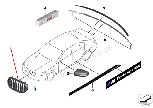 Passend für BMW 7 G11 Kühlergrill rechts M Performance 51712289686 2016 Original von gtvtrading