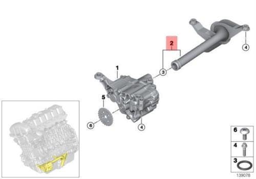 Passend für BMW F01 F01N F02 F02N F10 F11 Saugrohr Ölpumpe 7566155 11417566155 von gtvtrading