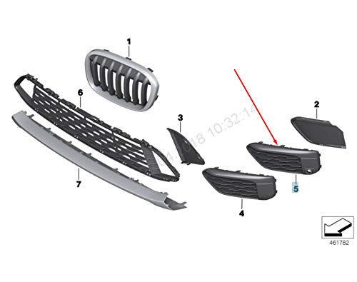 Passend für BMW X1 F48 Kühlergrill Vorne Rechts Sport Line 51117453984 7453984 2015 Original von gtvtrading