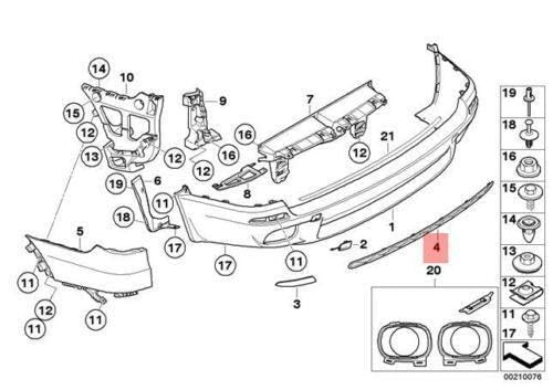 Passend für BMW X5 E70 Lci Heckstoßstange Mitte M Kühlergrill 8047567 51128047567 Original von gtvtrading