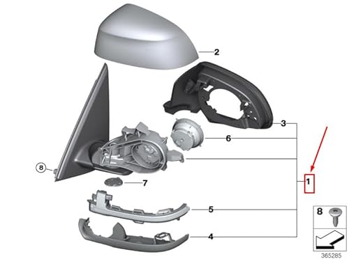 Passend für BMW X5 F15, F85 Außenspiegel vorne rechts RHD 7364004 51167364004 von gtvtrading