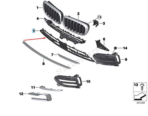 Passend für BMW X6 F16 Frontstoßstange Unterer Kühlergrill Acc 51117319769 7319769 2016 Original von gtvtrading