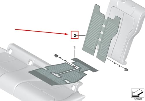 Passend für Bmw 3 F30 Sitzheizung Sitzlehne Rechts 52207280186 7280186 Original von gtvtrading