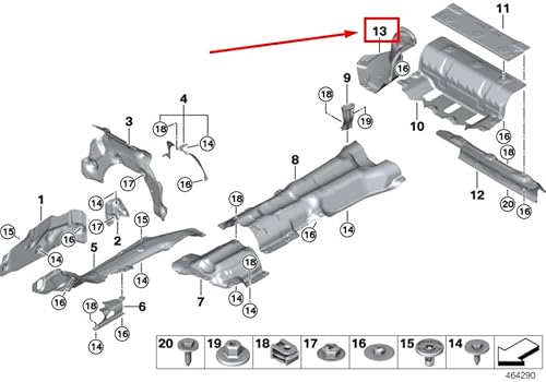 Passend für Bmw 7 G12 Schalldämpfer Hinten Rechts Wärmedämmung 51487991750 7991750 Original von gtvtrading