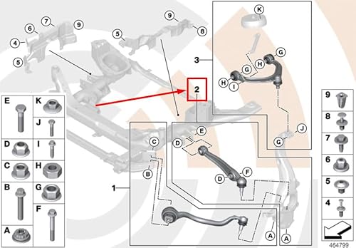 Passend für Bmw X6 E71, E72 Reparatursatz Querlenker rechts 2413486 31122413486 Original von gtvtrading